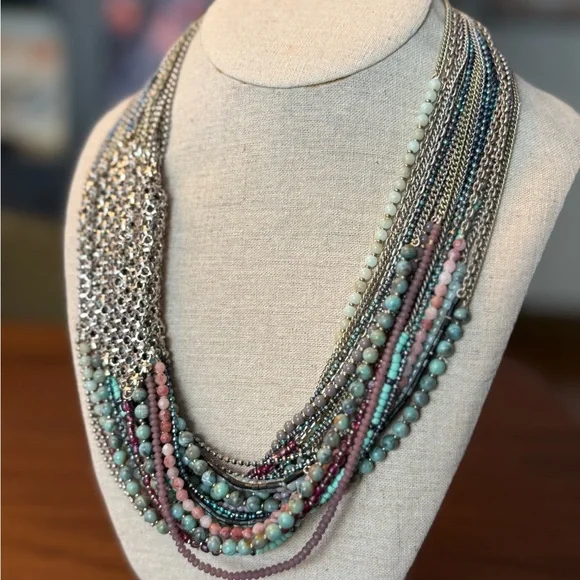 Stella & Dot Silver Multicolor Beaded Necklace - Picture 3 of 3